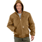 Carhartt Men's Duck Quilted Flannel Lined Active Jac Hooded Jacket