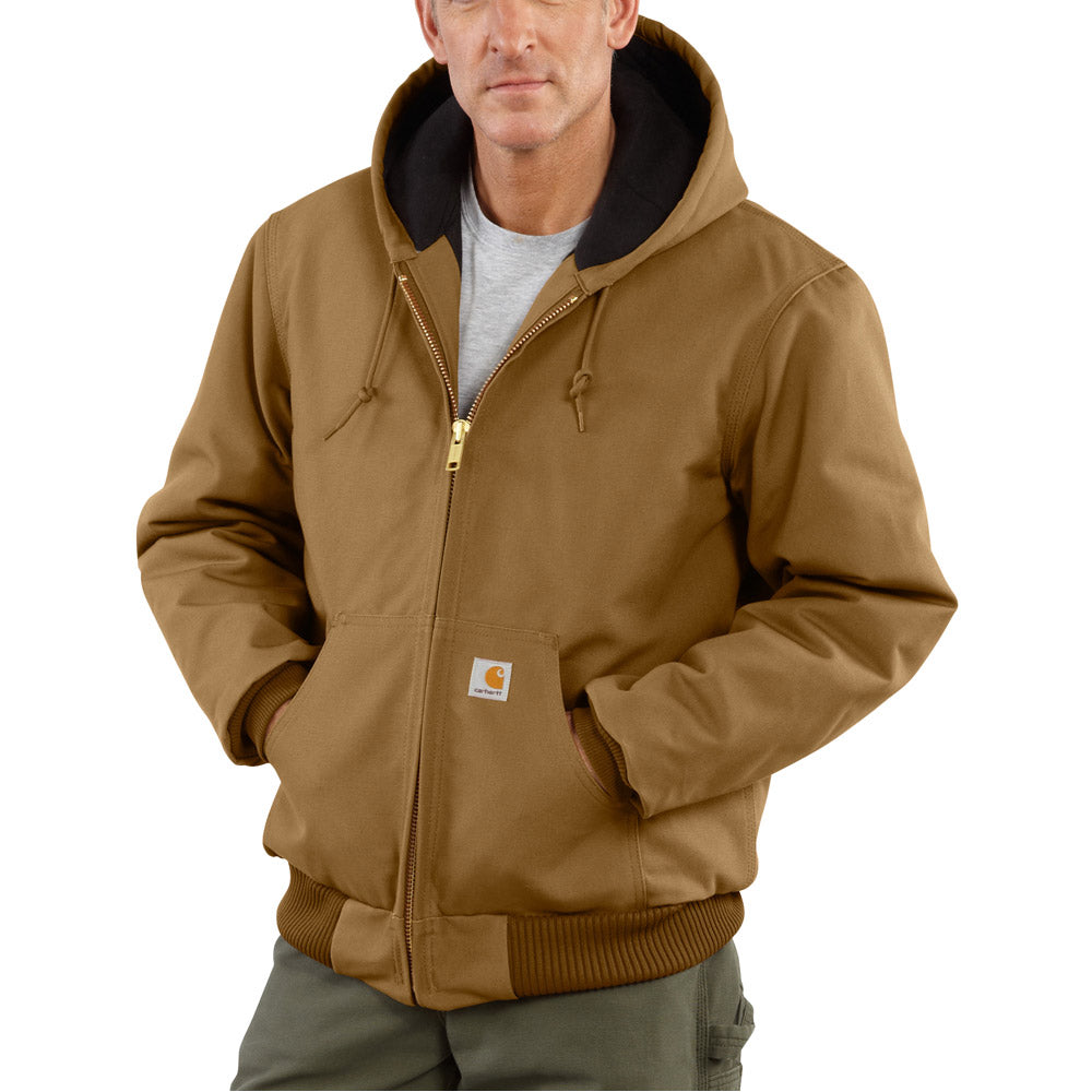 Carhartt Men's Duck Quilted Flannel Lined Active Jac Hooded Jacket