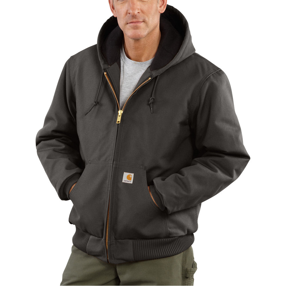 Carhartt Men's Duck Quilted Flannel Lined Active Jac Hooded Jacket