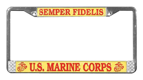 US Marine Corps License Metal Plate Frame