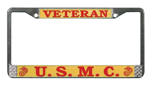 USMC Veteran License Metal Plate Frame