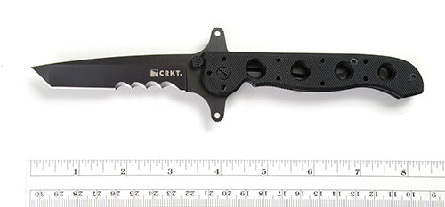 CRKT M16-13 Black G10 Handle Tanto Point Combo Edge Knife - M16-13SFG