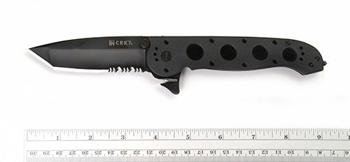 CRKT M16-14ZLEK Black Zytel Handle Tanto Point Combo Edge Folding