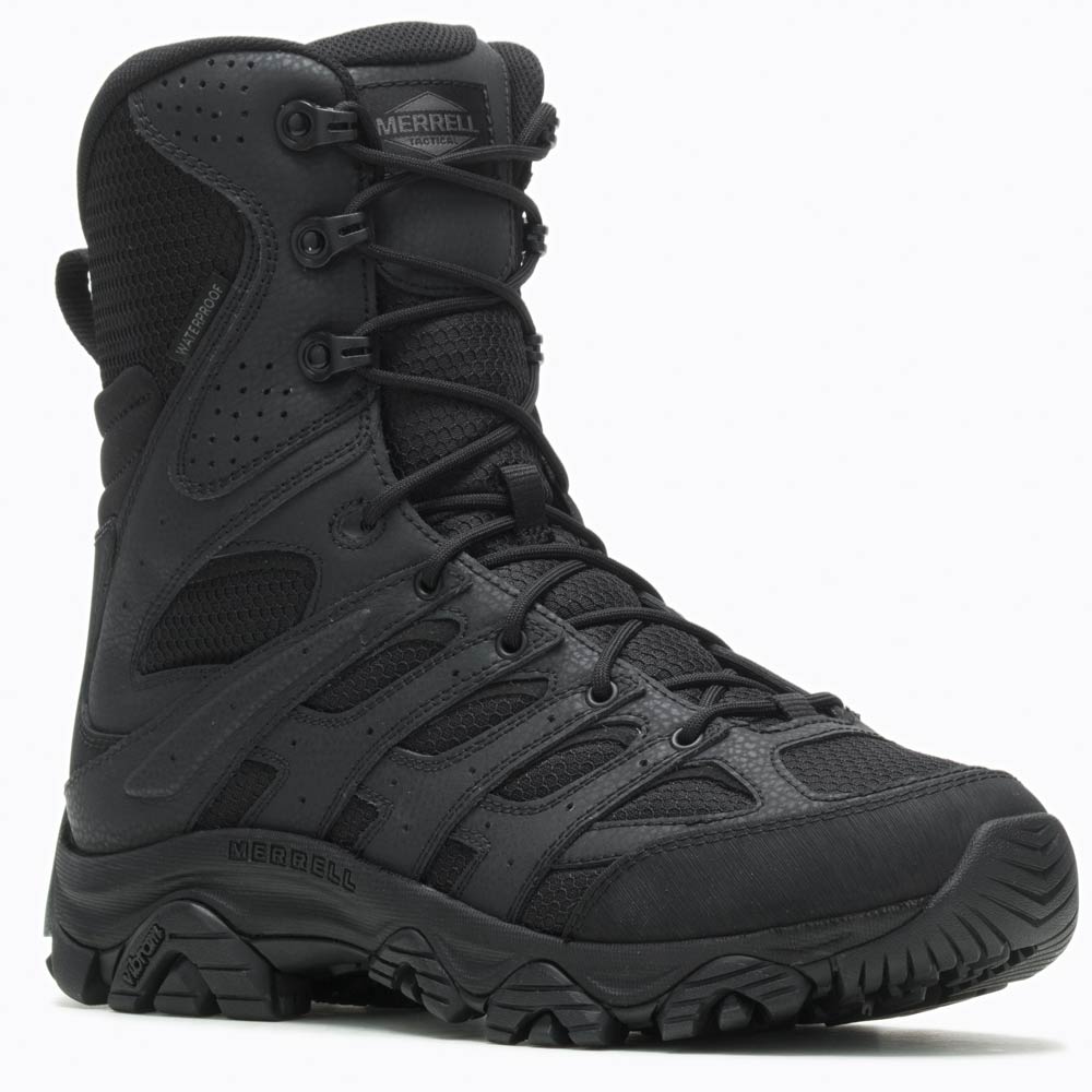 ほぼ新品　Merrell MOAB3 タクティカル8 WP　オールブラック Merrell Moab 3 Black Waterproof 8-inch Zip Tactical Boot