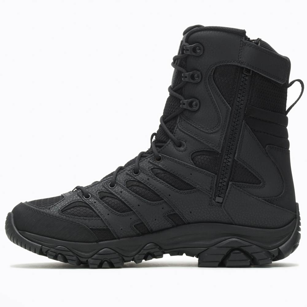 Merrell Moab 3 Black Waterproof 8-inch Zip Tactical Boot