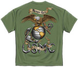 Rustic Semper Fidelis USMC T-shirt - Green