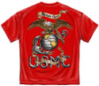 Rustic Semper Fidelis USMC T-shirt - Red