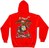 Rustic Semper Fidelis USMC Hoodie - Red