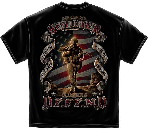 American Soldier This We'll Defend Black T-Shirt