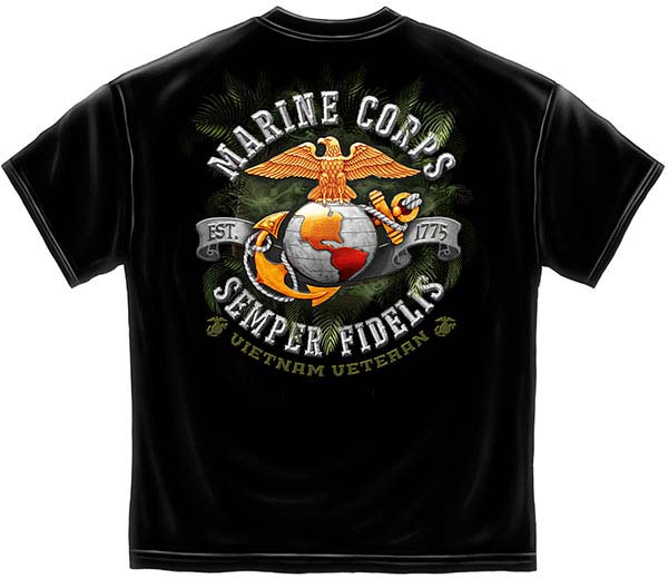 USMC Vietnam Veteran Semper Fi T-Shirt - Black