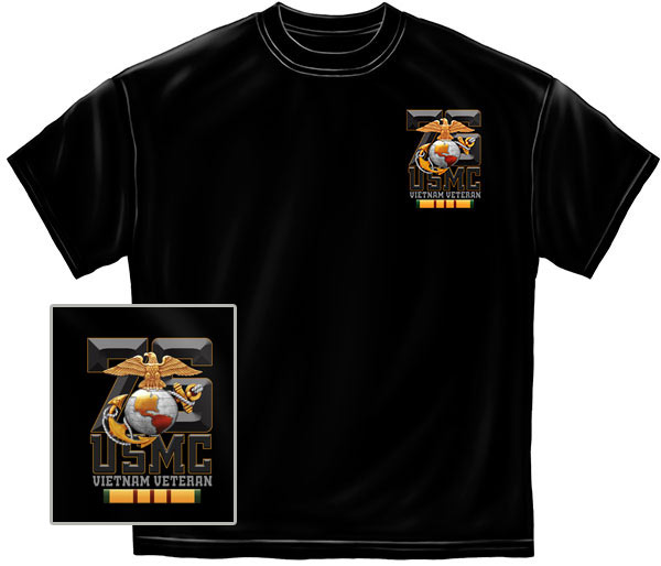 USMC Vietnam Veteran Semper Fi T-Shirt - Black