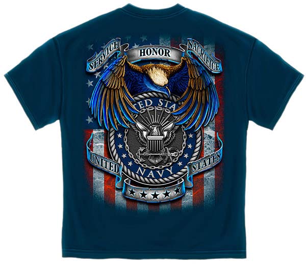 Navy Service Honor Sacrifice T-Shirt - Navy Blue