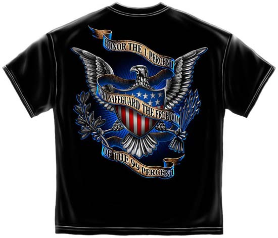 One Percent Merch Honor the 1 Percent Military T-Shirt