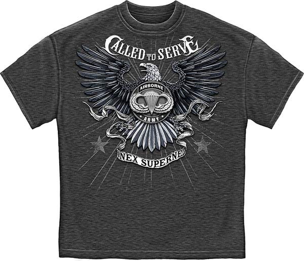 Airborne Army Called to Serve T- Shirt - Charcoal Heather