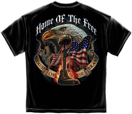 Home of the Free Because of the Brave Military T-Shirt - Black