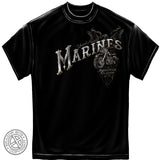 USMC Biker American Classic Vintage Marines T-Shirt - Black