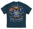 Air Force Shield, Double Flag and Eagle T-Shirt - Navy