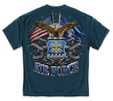 Air Force Shield, Double Flag and Eagle T-Shirt - Navy