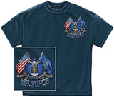 Air Force Shield, Double Flag and Eagle T-Shirt - Navy