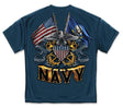 Navy Shield, Double Flag and Eagle T-Shirt - Navy