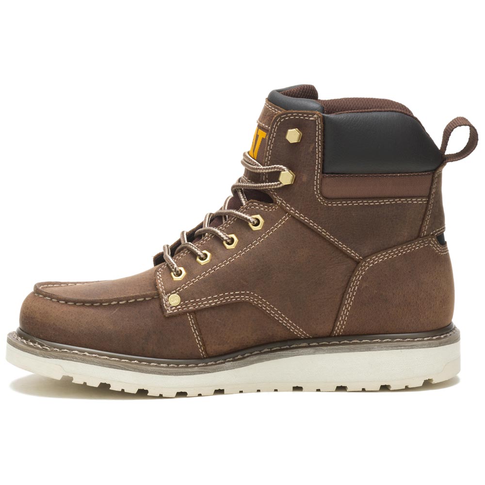 CAT Calibrate Khaki 6-Inch Moc Toe Wedge Men's Work Boot