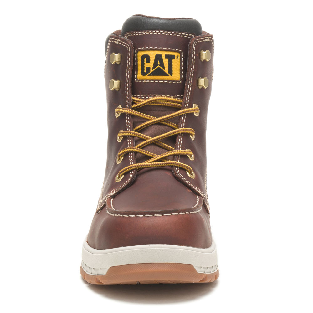 CAT Impact Brown 6-Inch Waterproof Composite Moc Toe Wedge Men's Work Boot