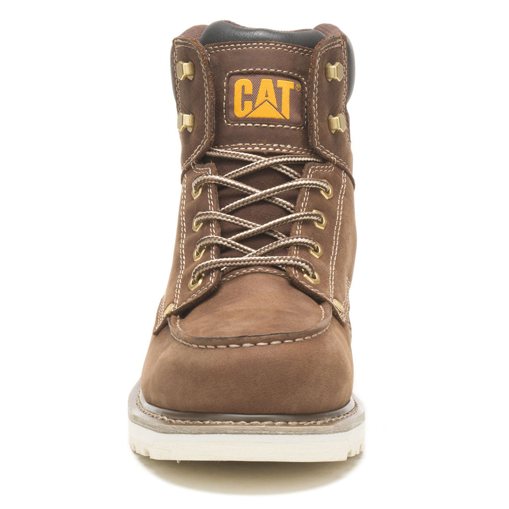 CAT Calibrate Khaki 6-Inch Steel Moc Toe Wedge Men's Work Boot