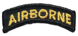 Airborne Tab Full Color Gold on Black Army Patch