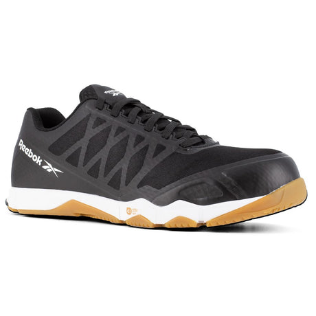 Reebok Men's Speed TR Black Gum Sole Composite Toe Lightweight Work Shoe