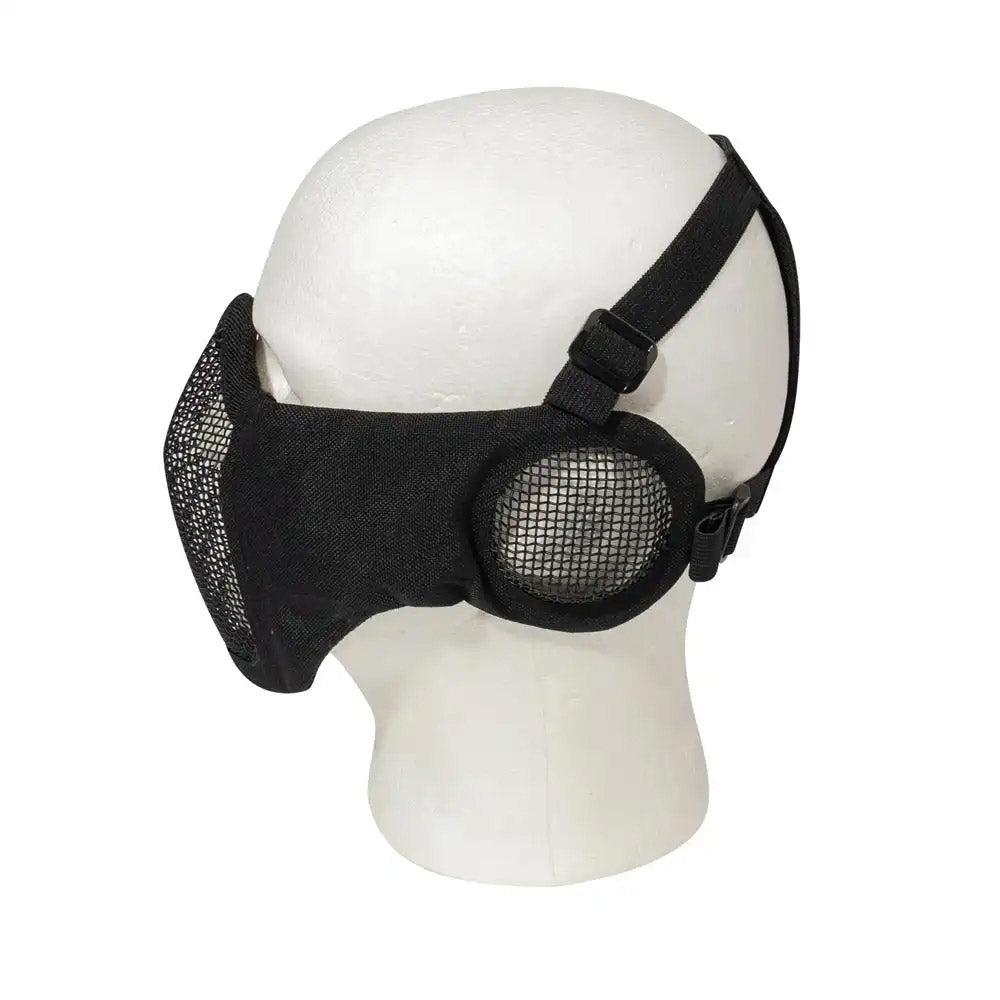 Steel Mesh Half Airsoft Face Mask with Ear Guard