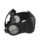 Steel Mesh Half Airsoft Face Mask with Ear Guard