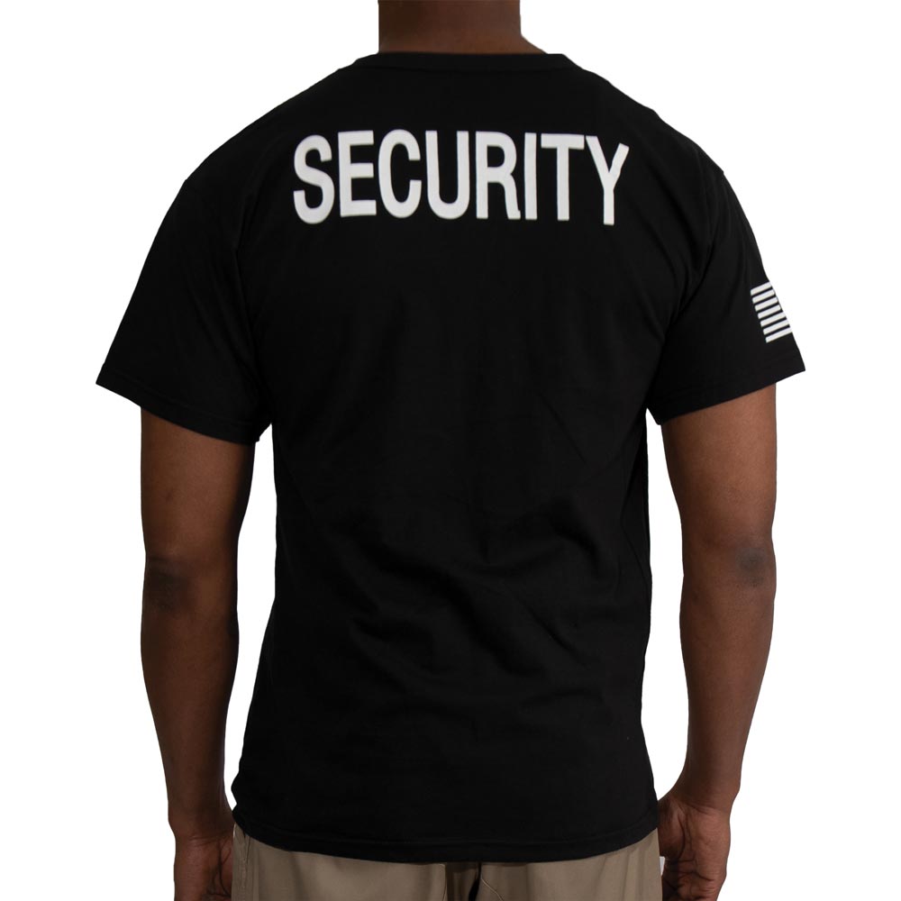 Double Sided Security T-Shirt with US Flag on Sleeve