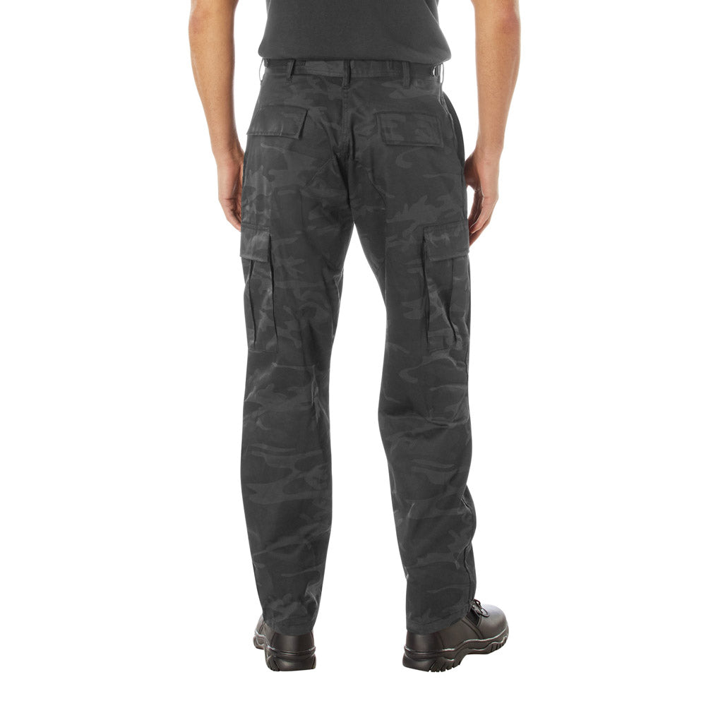 Midnight Black Camo Tactical BDU Cargo Pants