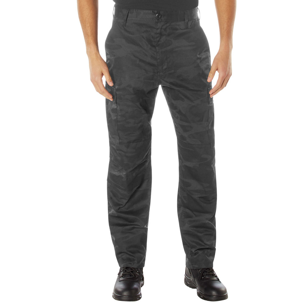 Midnight Black Camo Tactical BDU Cargo Pants