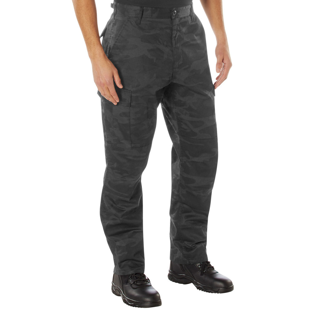 Midnight Black Camo Tactical BDU Cargo Pants