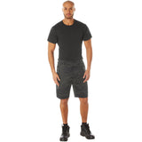 Midnight Black Camo Military Cargo Shorts