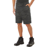 Midnight Black Camo Military Cargo Shorts