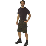 Midnight Woodland Camo Military Cargo Shorts