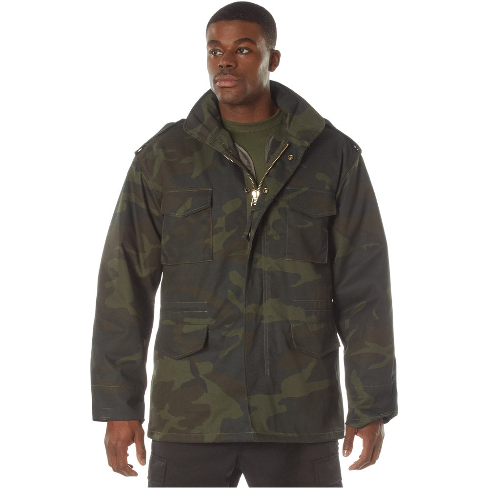 Midnight Woodland Camo M-65 Field Jacket with Liner