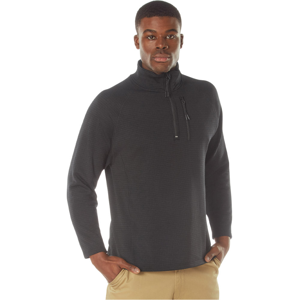 Rothco Quarter Zip Grid Fleece Pullover Shirt