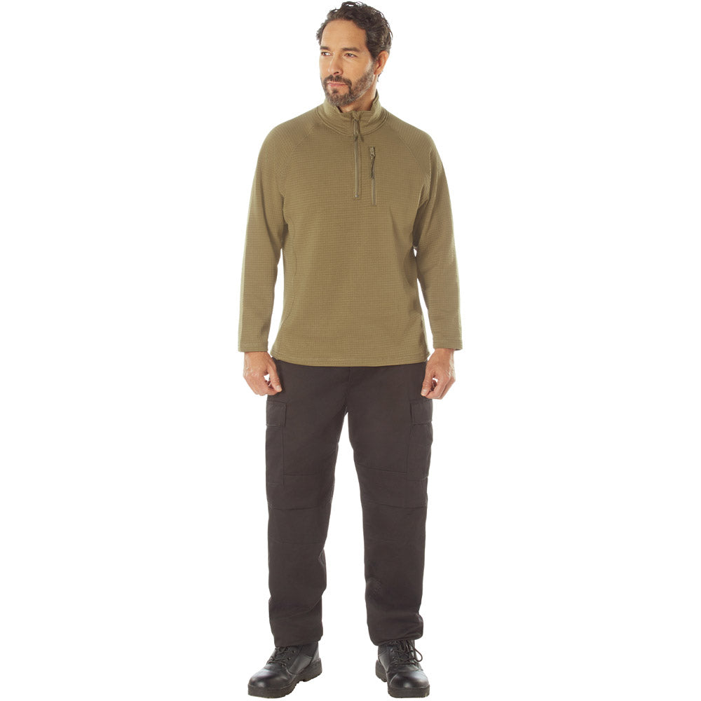 Rothco Quarter Zip Grid Fleece Pullover Shirt