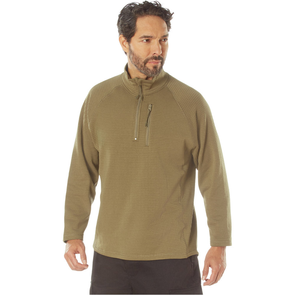 Rothco Quarter Zip Grid Fleece Pullover Shirt