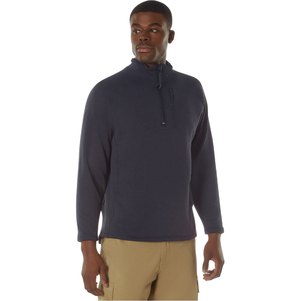 Rothco Grid Fleece Pullover Shirt with Quarter Zip