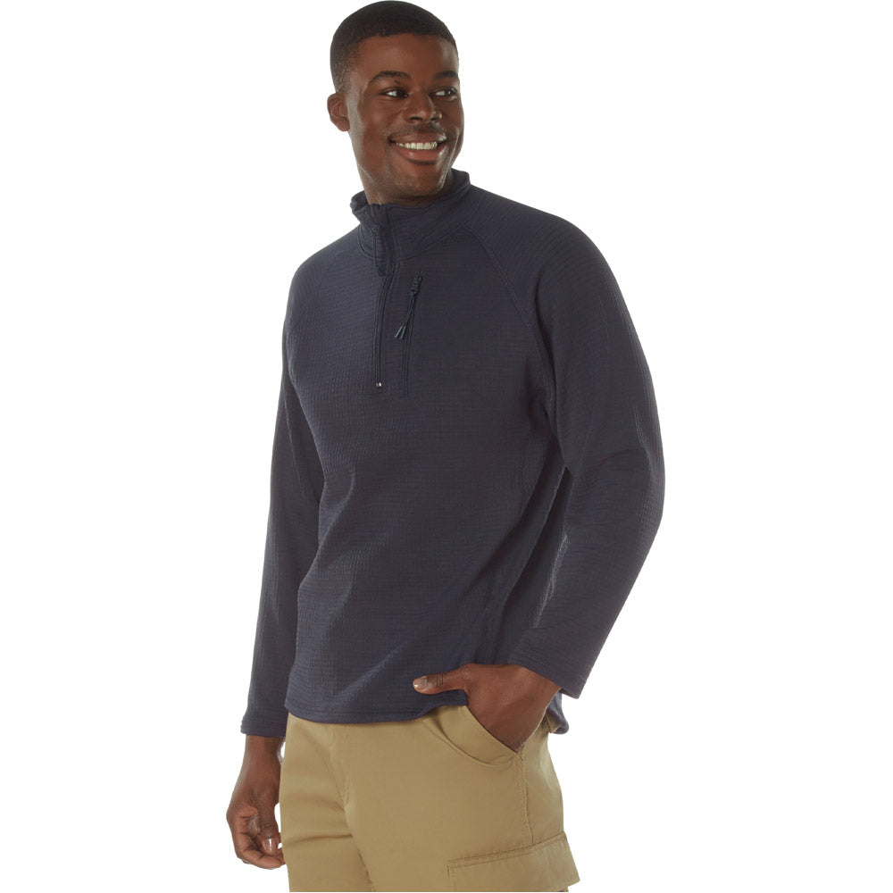 Rothco Quarter Zip Grid Fleece Pullover Shirt