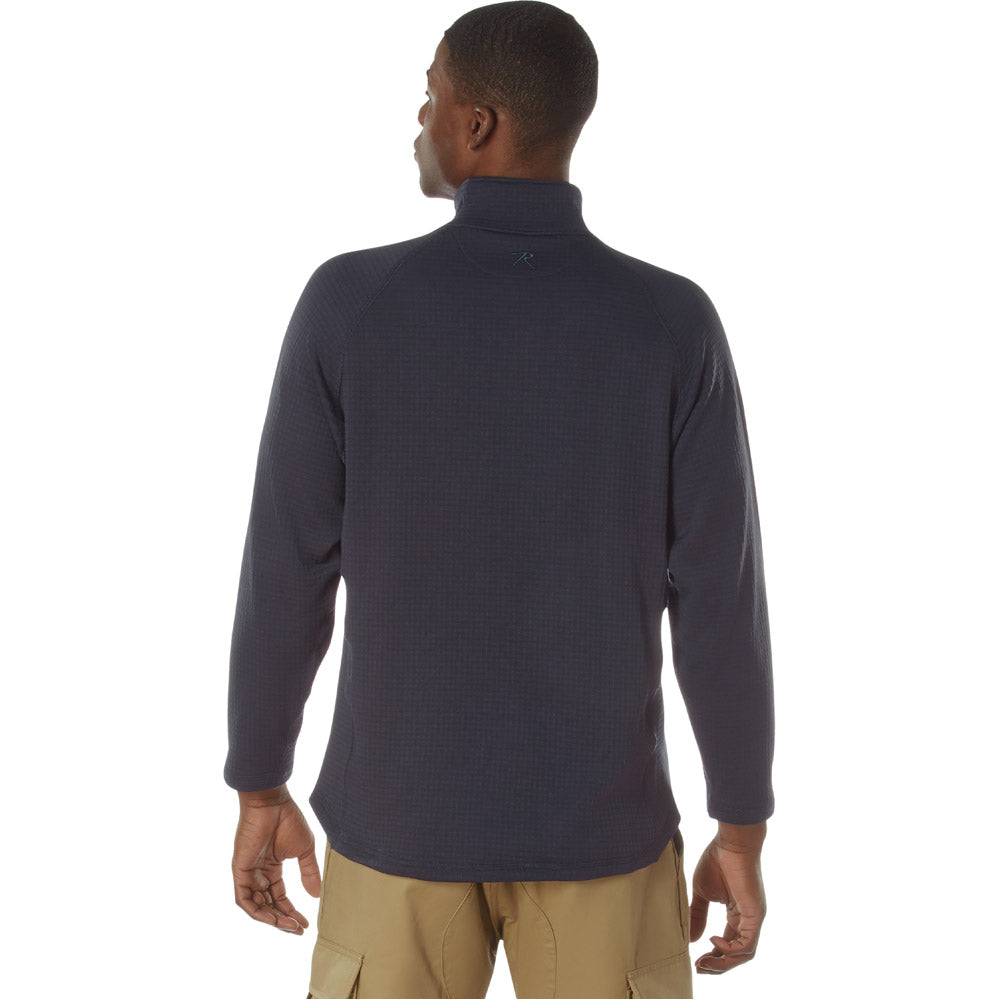 mcrgo55　GRN Rothco Grid Fleece Pullover Shirt with Quarter Zip