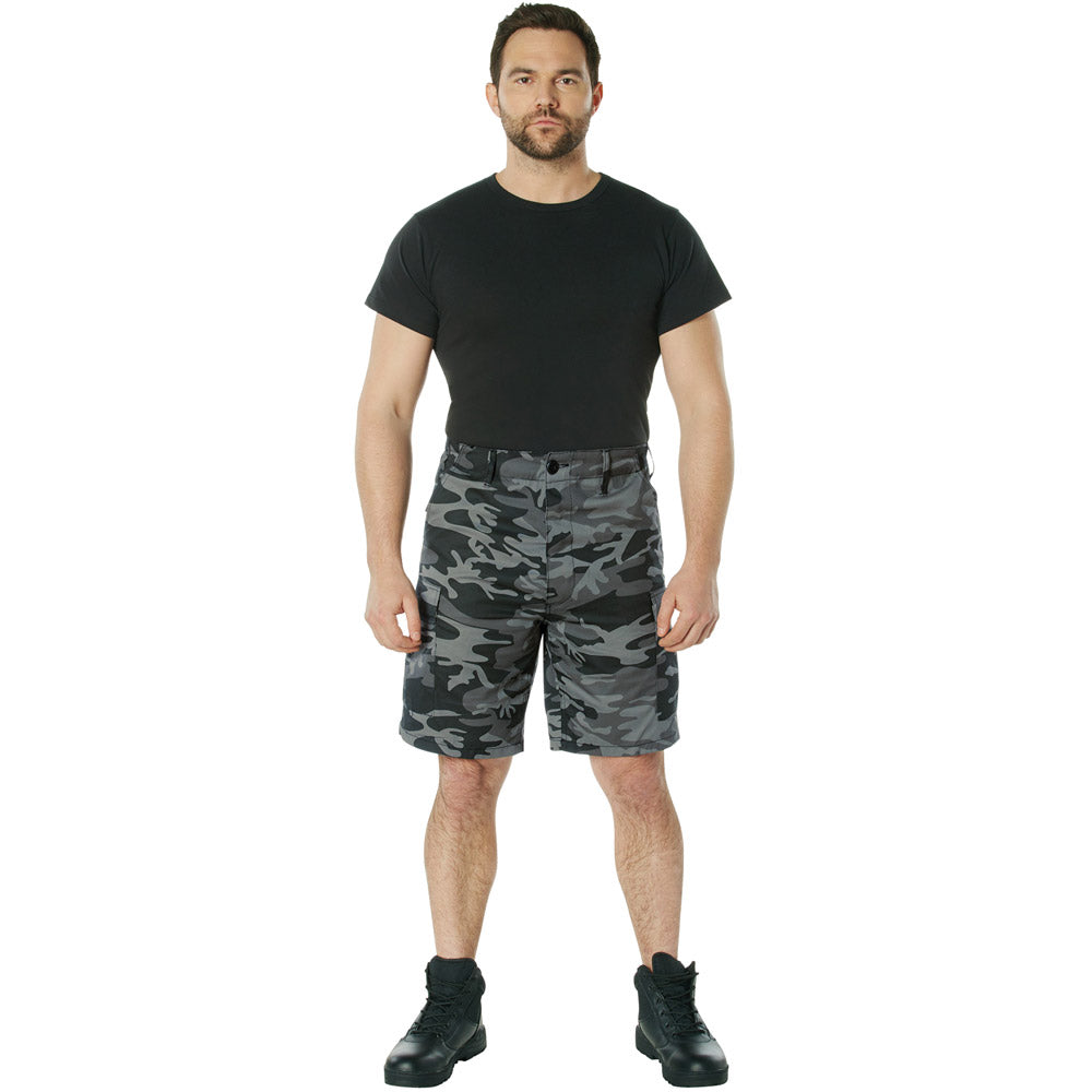 Men's Black Camouflage BDU Cargo Shorts