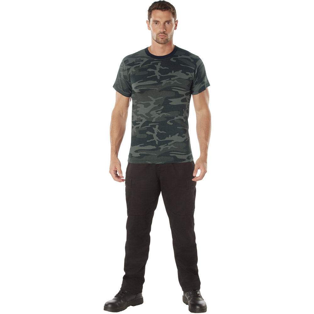 Black Camouflage Crew Neck T-Shirt