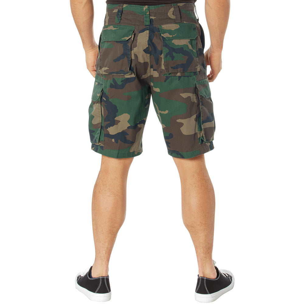 Vintage Woodland Camouflage Cargo Shorts