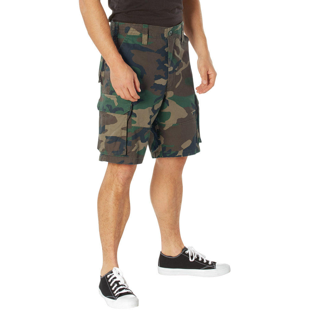 Vintage Woodland Camouflage Cargo Shorts