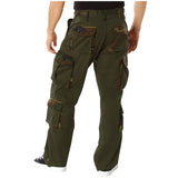 Vintage Olive Drab Military Cargo Pants with Camo Accents